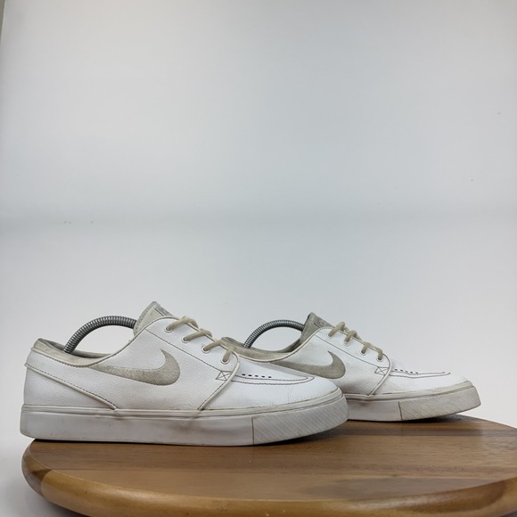 Mens Nike SB Zoom Stefan Janoski White Leather Low Top Casual Sneakers Size 10 M - Picture 1 of 9